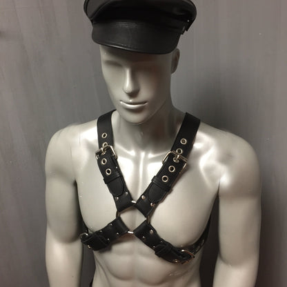 Classic 1.5" Buckle X-Harness on mannequin frontal view