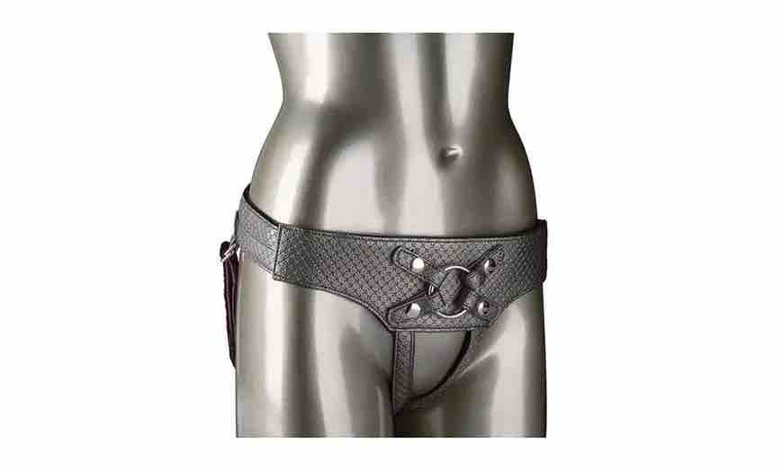 The front of the pewter Royal Empress Strap-On Harness.