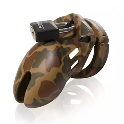 A camouflage CB-6000 Chastity Device.