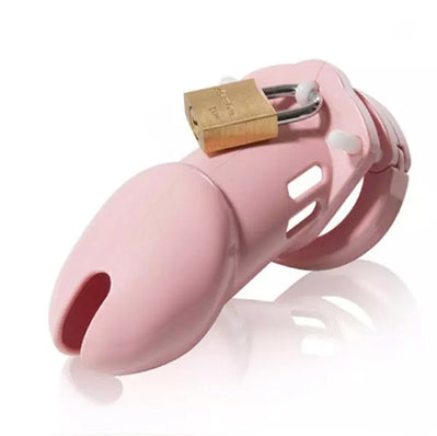 A pink CB-6000 Chastity Device.