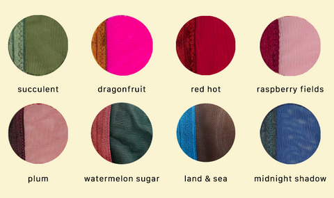 The color chart for the Mesh Livi Thong.
