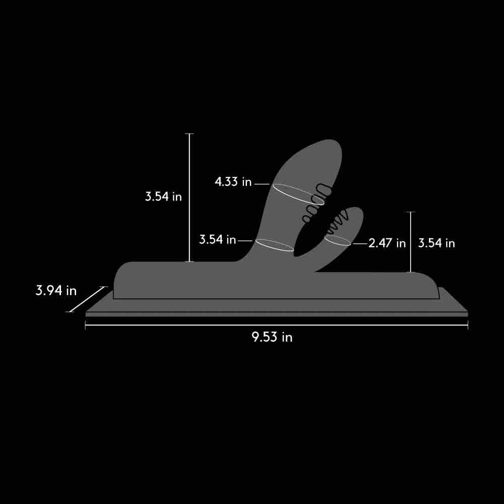 The size specifications for the Jackalope - Bulbous Double Stimulation.
