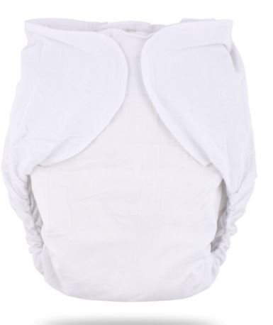 The white Bulky Fitted Nighttime Cloth Diaper.