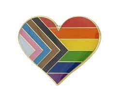 Enamel Pride Flag Heart Pin