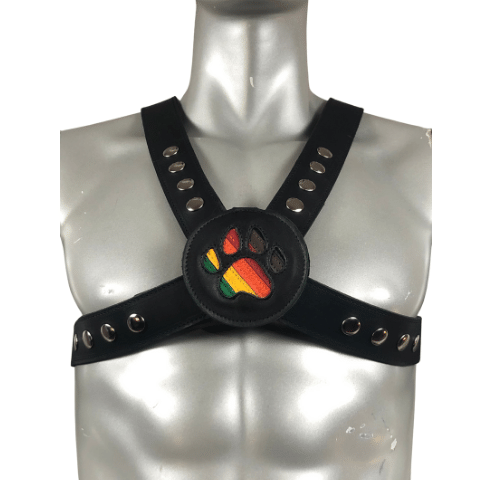 Philly Pride leather pup paw harness medallions