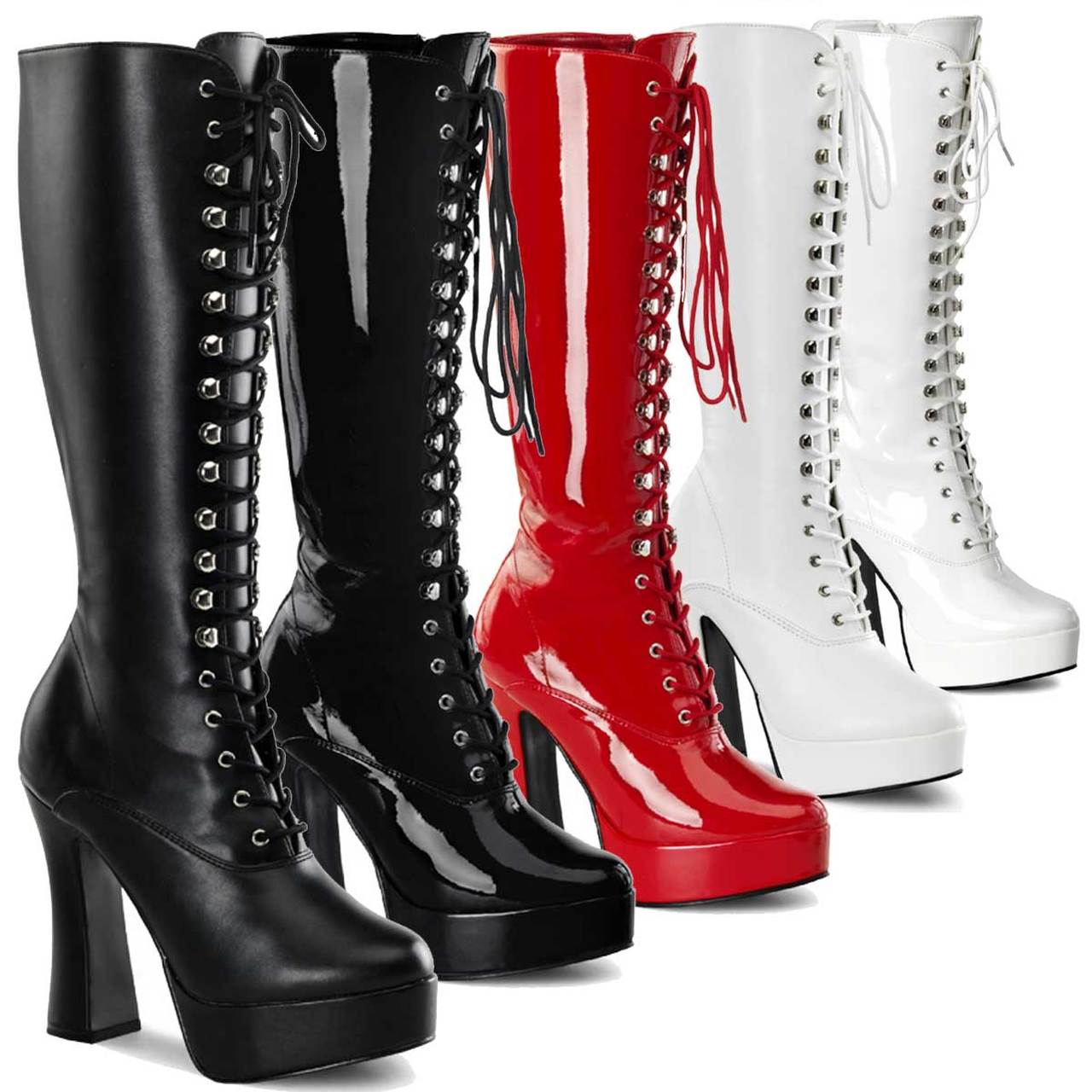 5" Electra Lace Up Knee Boot in all available colors and finishes.