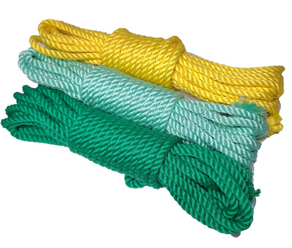 Kelly Green, Mint Green and Yellow Bamboo Silk Rope.