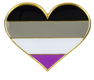 Enamel Pride Flag Heart Pin  ACE assexual pride