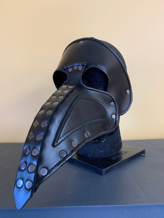 Leather Plague Doctor Mask Black