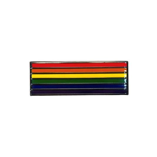 The 6 Stripe Rainbow Enamel Pride Flag Pin.