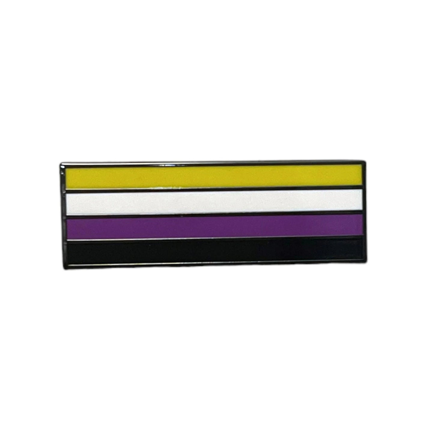 The Nonbinary Enamel Pride Flag Pin.