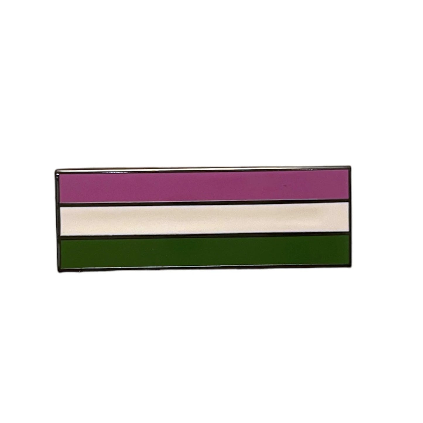 The Genderqueer Enamel Pride Flag Pin.