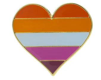 Enamel Pride Flag Heart Pin