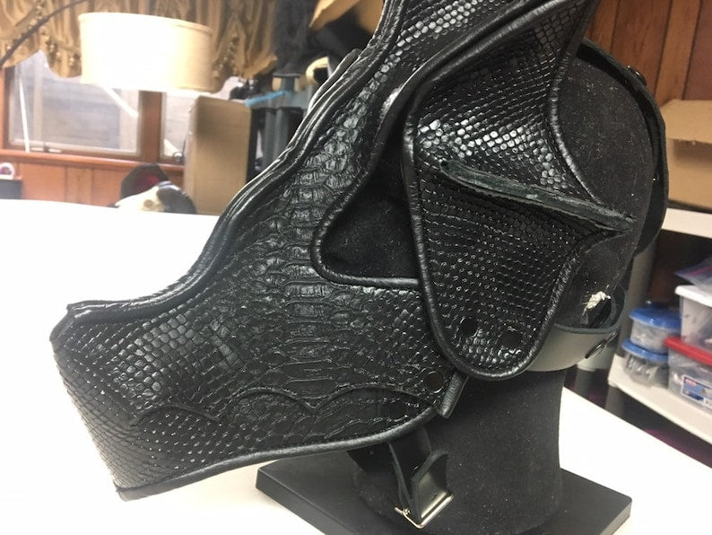 Leather Dragon Mask Black