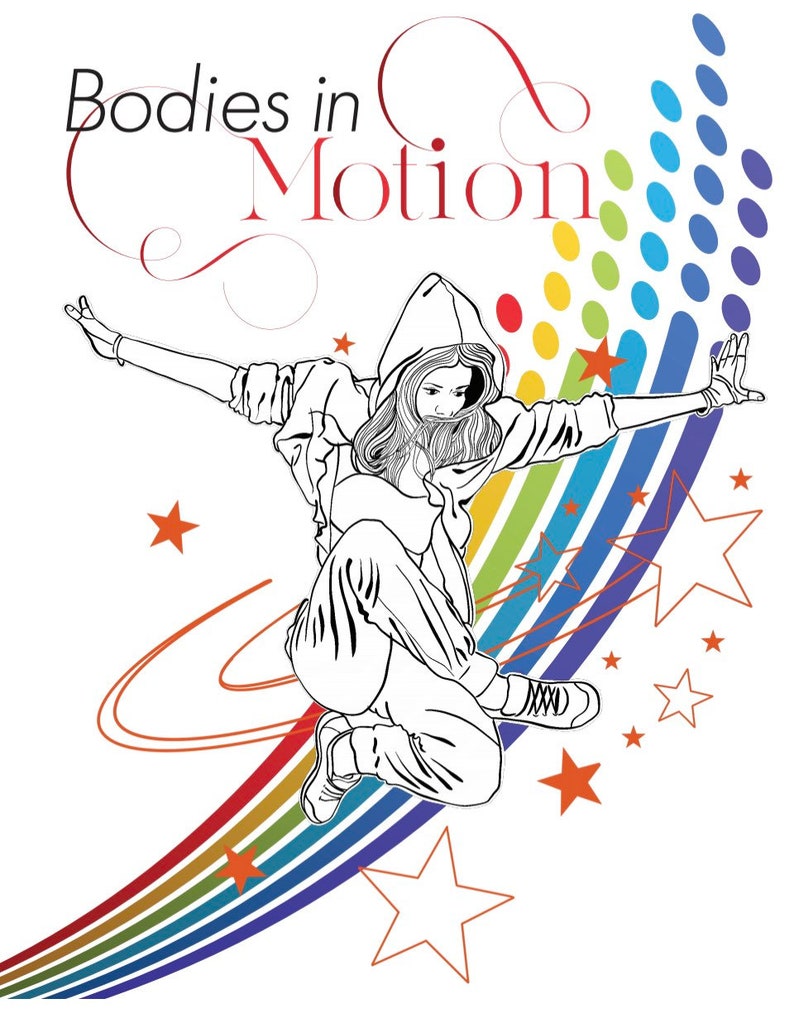 The front cover of the Bodies In Motion Coloring Book.