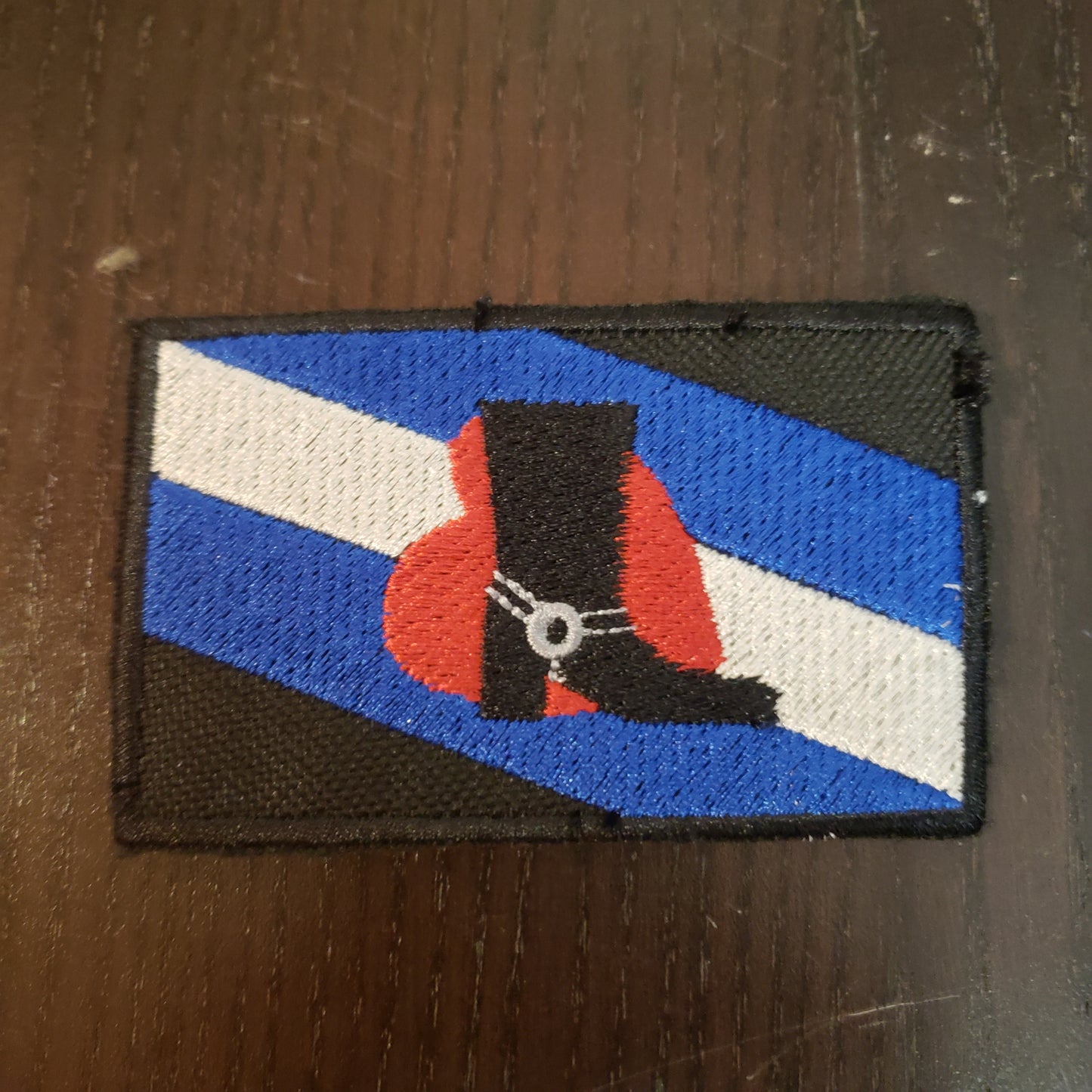 The Leather Bootblack Leather Bar Lapel Patch.