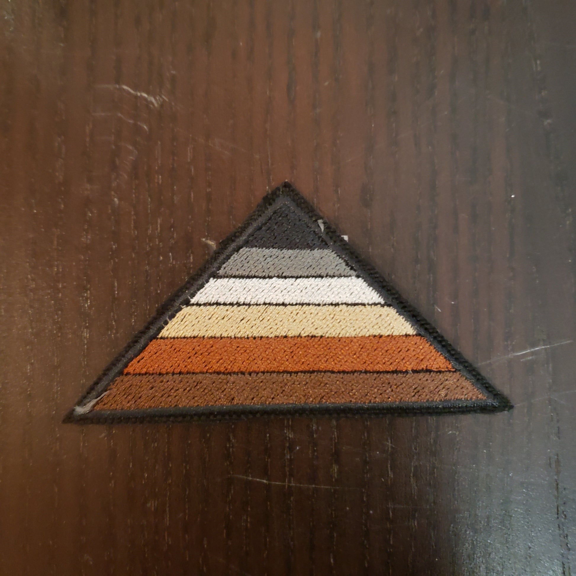 The Bear Flag Triangle Leather Bar Lapel Patch.