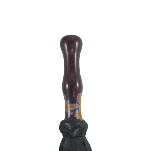 Black/Purple/Teal 3d printed acrylic handle flogger handle.