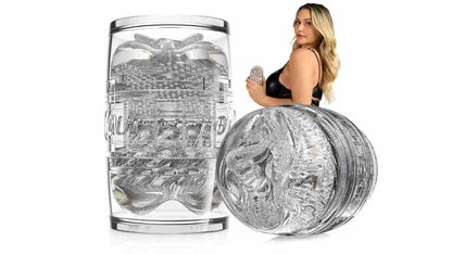 A compilation of Mia Malkova holding her Fleshlight Quickshot along with closeups of the vagina entrance and the see through sides.