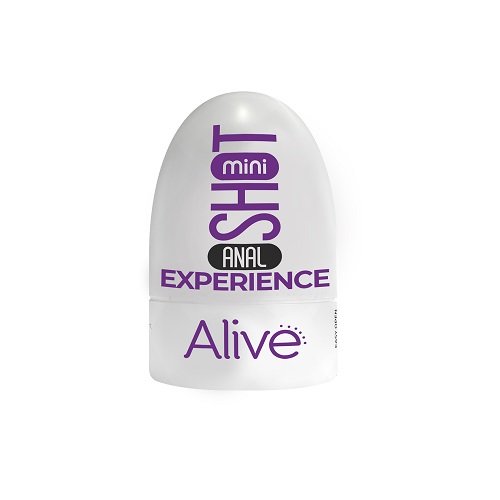 The packaging for the Anal Alive Mini Shot Masturbator.