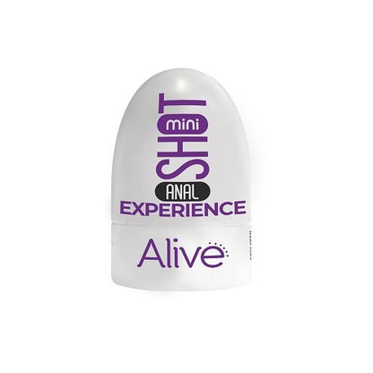 The packaging for the Anal Alive Mini Shot Masturbator.