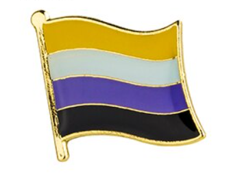 Enamel Pride Flag Lapel Pin Nonbinary Pride Flag Wavy