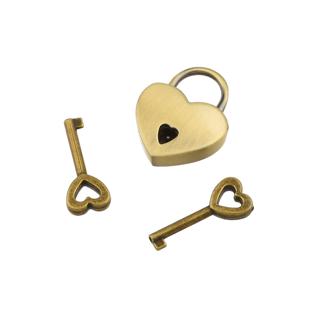 The gold Small Heart Lock with two keys.