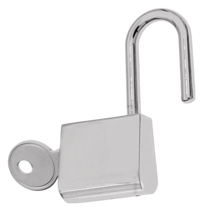 Padlock With Side Keyway unlocked with key inserted.