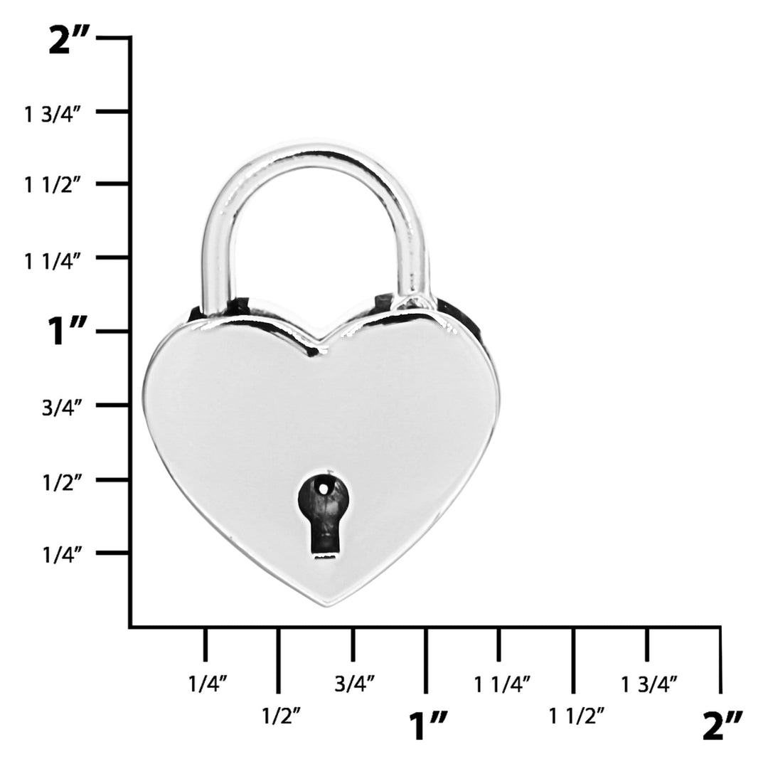 A size chart for the nickel large heart lock.