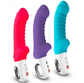 Tiger G5 Vibrator in india red, violet, and petrol, side by side