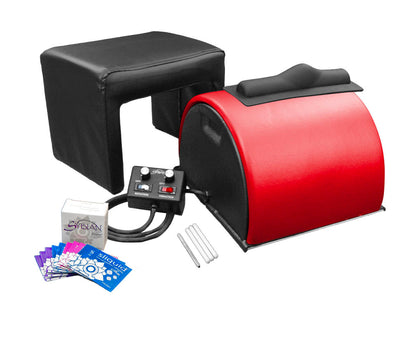 Blushing red Sybian with Lubricant, Stool and Power Cord.