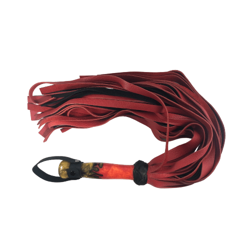 Red/Gold 3D Printed Acrylic Handle Flogger.