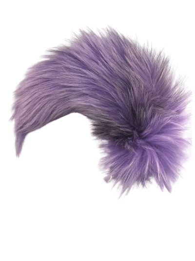 Platinum fox dyed lavender real fur clip-on tail.