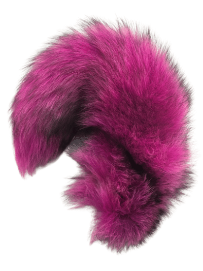 Indigo Fox dyed hot pink real fur clip-on tail.