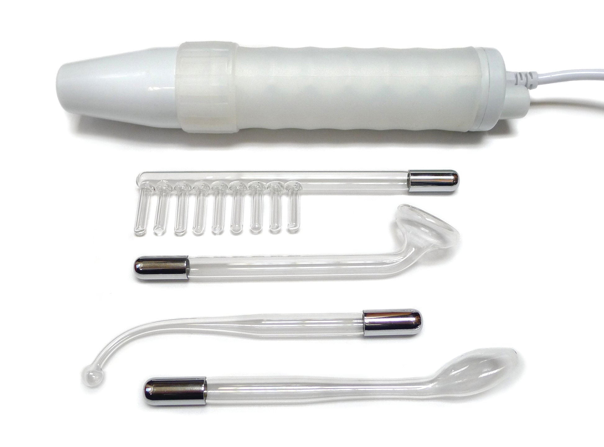 The white Neon Wand UV Wand & Glass Electrode Kit with red electrodes.