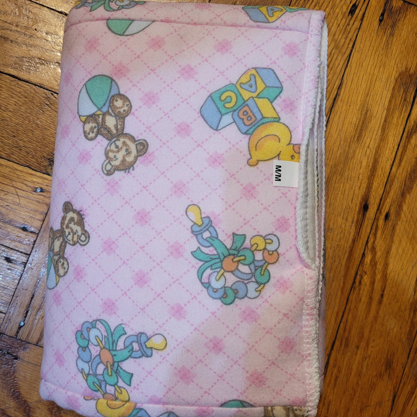 Pink Duckies Adult Flat Prefold Diaper.