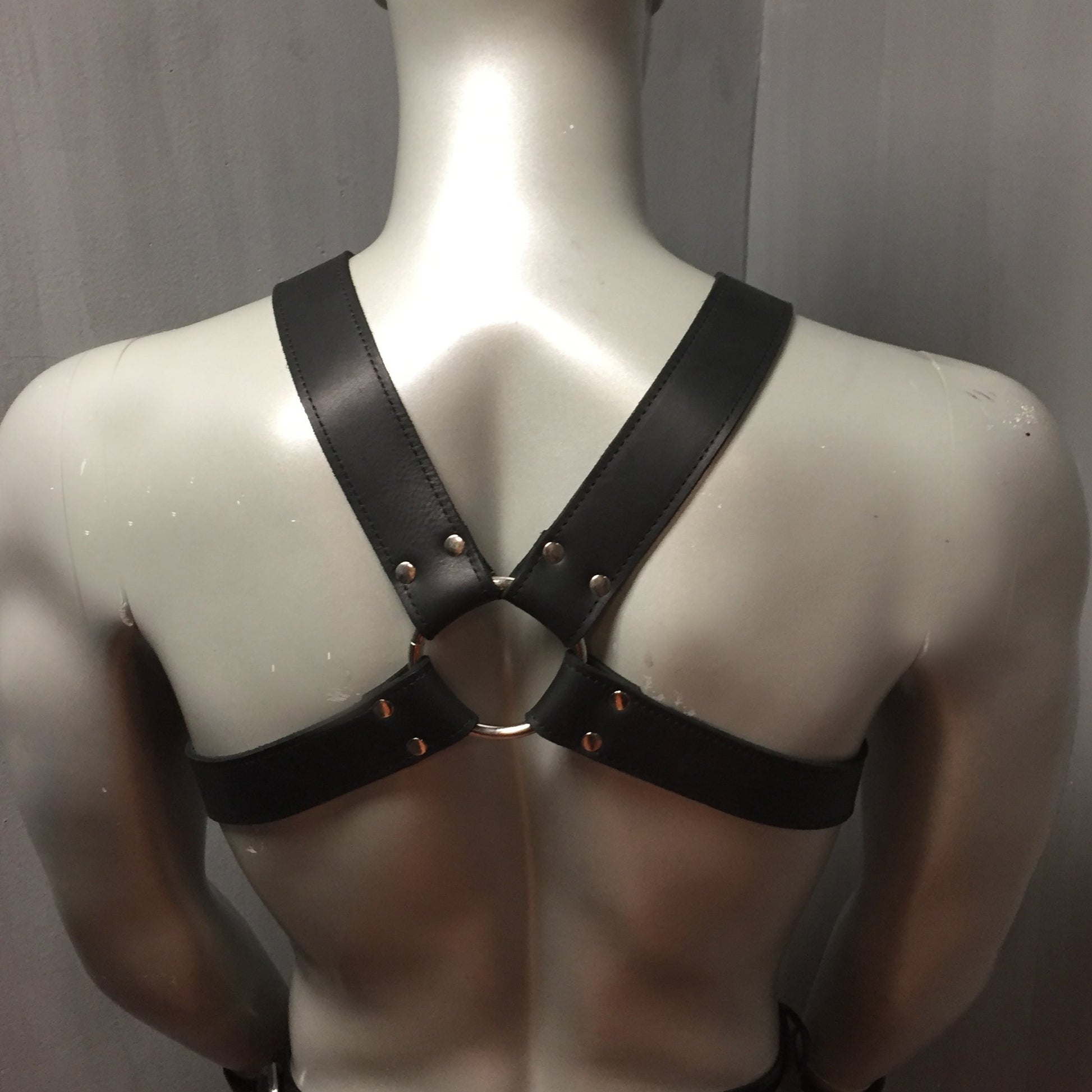 Bra Chest Harness Unisex in Black Leather